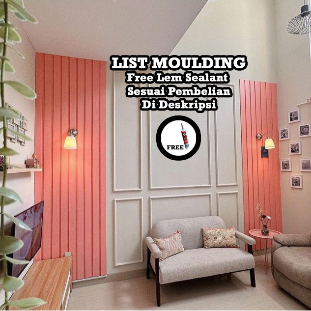 TT List Wall PVC Moulding 290cm Hiasan Dinding Border Profil Lis Molding PVC Dekorasi Dinding