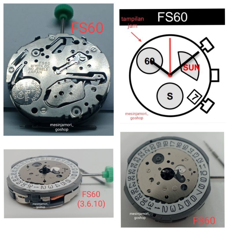mesin jam FS FS60 FS61 FS80 retrograde chrono original japan