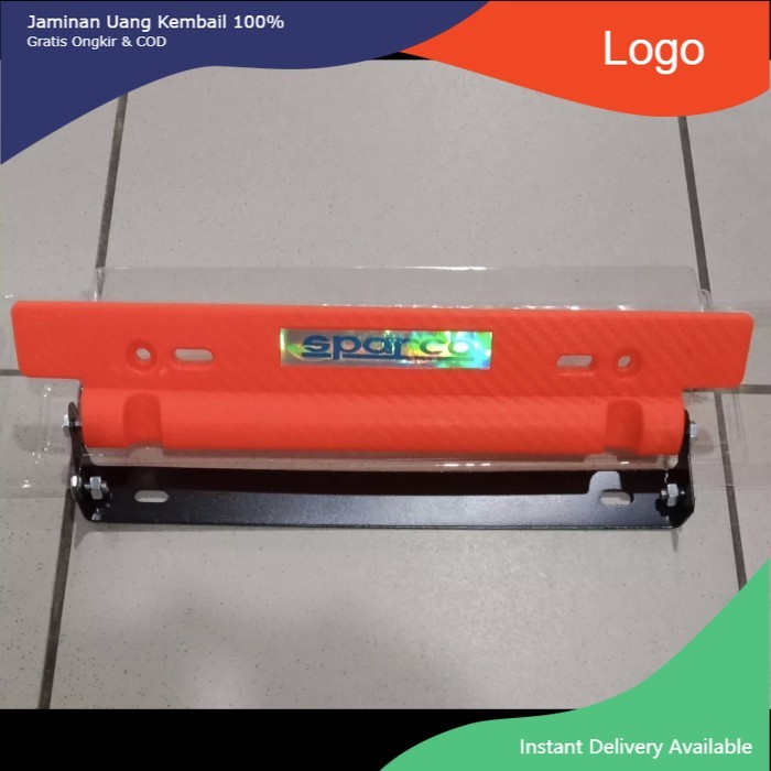 Tatakan dudukan tempat plat nomor mobil JDM orange universal - Sparco Litlle_Variasi