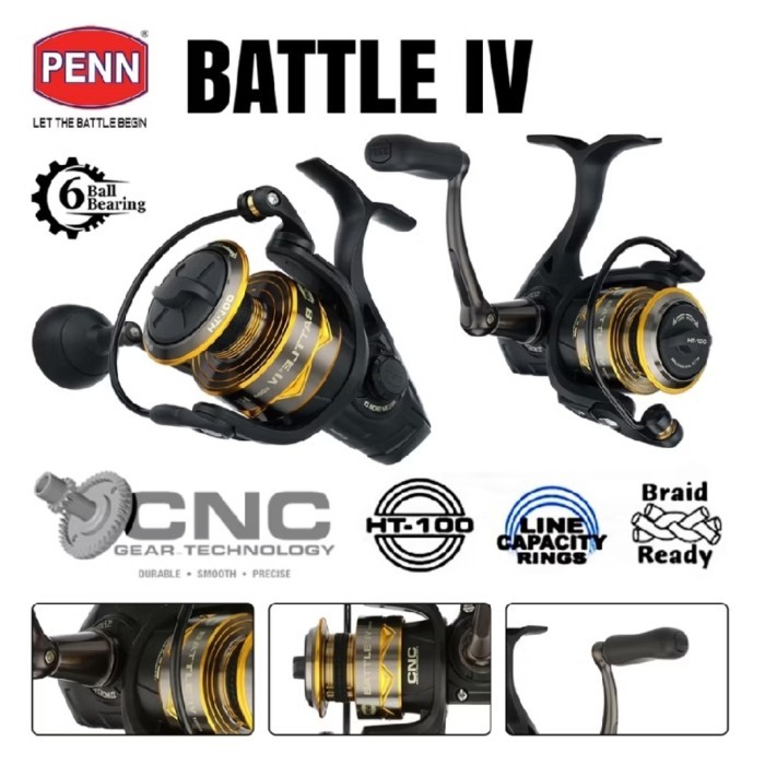 Reel Pancing Penn Battle IV 1000-6000 Full Metal Body Hydro Armor System