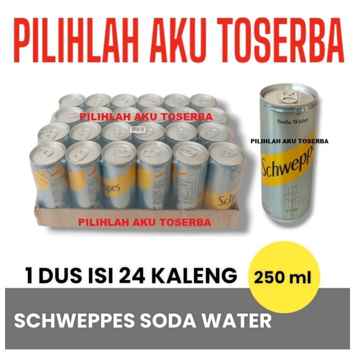 

Schweppes SODA WATER Kaleng CAN 250 ml - ( HARGA 1 DUS isi 24 )