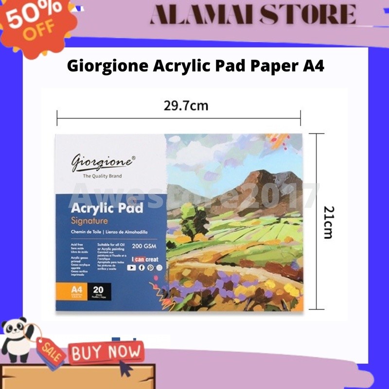 

TODAY G-AC20 Giorgione Acrylic Oil Paint Book Canvas Pad Cat Minyak Akrilik AWES