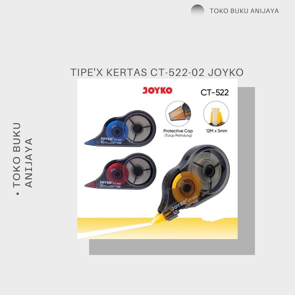 

CORRETION TAPE KERTAS/TIPE'X KERTAS CT-522-02 JOYKO Stationery