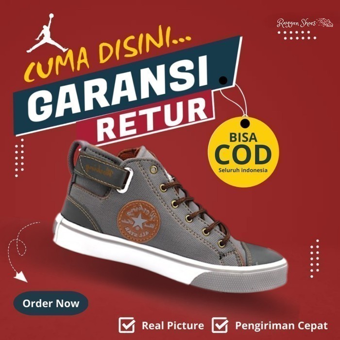 Sepatu Sneakers Cowok Casual Skechers Sekolah Pria Dewasa Cnvrs Hitam Style Keren kece Modern Korean