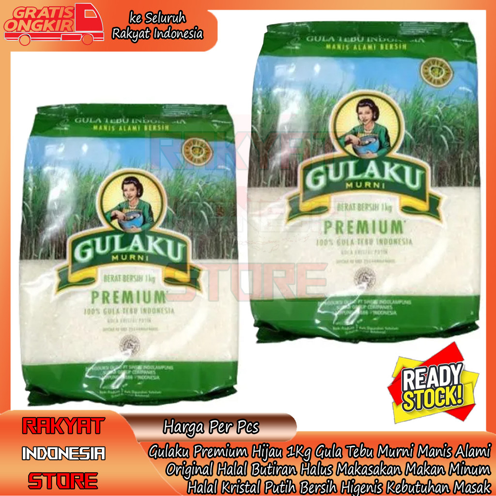 

Sugar Gulaku Premium 1 Kg 1000gram Hijau Gula Tebu Murni Manis Pemanis Butiran Halus Campuran Pencampur Makanan Makan Minum Higenis Bersih Kebutuhan Masak Masakan Campur Original Halal Es Buah Gulo Pasir HUM Kristal Putih Alami