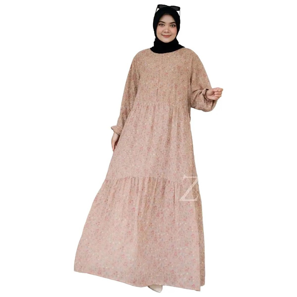 Sekar Maxi Jumbo Motif Bunga PB 145 Gamis Muslimah Jumbo Maxy LD 120 Ceruty Babydoll Full Furing