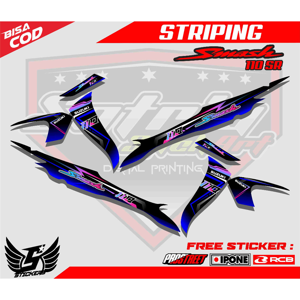 STRIPING VARIASI SUZUKI SMASH 110 SR / STICKER LIST MOTOR SUZUKI SMASH 110 SR
