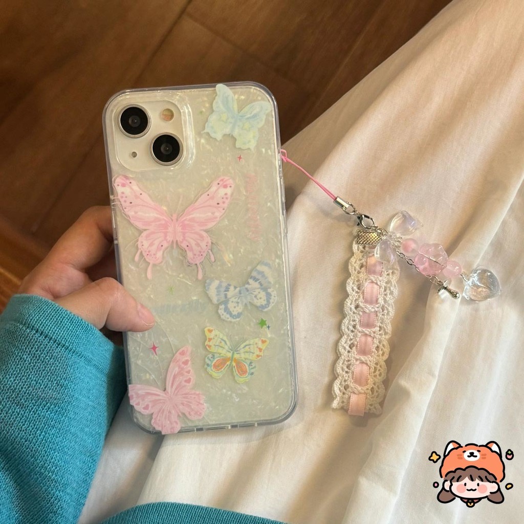 Casing Kupu-kupu Warna-warni Fashion Romantis Untuk IPhone 11 15 XR 15 13 14 12 Pro Max X XS Max 7 8