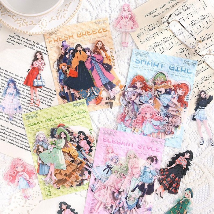 

Pack Sticker Waterproof GIRL DAILY OUTFIT PVC PET Journal Stickers Scrapbook DIY