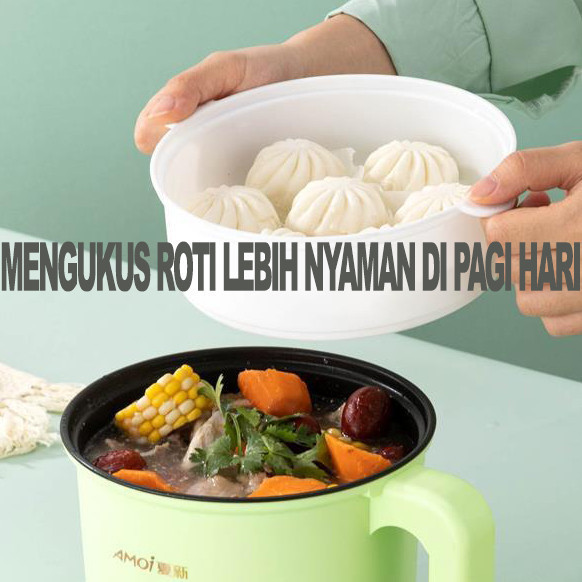 Panci listrik Wajan listrik (dua dalam satu) Kompor listrik multifungsi 2L Kompor listrik kecil