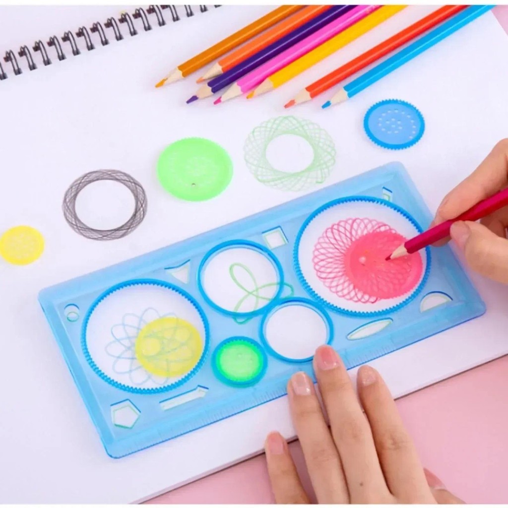 

1pack/lot Creative Kids' Puzzle Colorful Drawing Ruler Set Learn Drawing Rule Students' DIY Tools