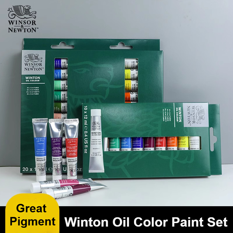 

Wor & Newton Winton Oil Color Paint Set 10/20 X 12ml (0.4-oz) Tubes Quality Fine Art Pigments Oil Painting Supplies Lightfast