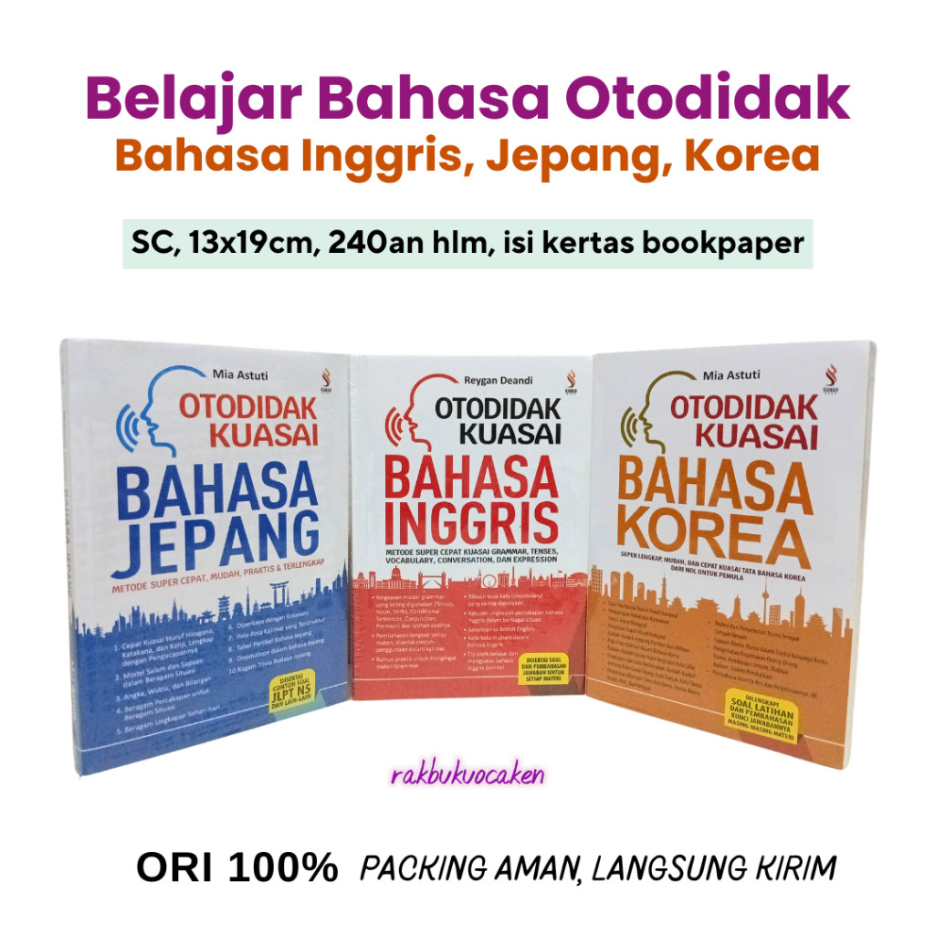 Buku Belajar Bahasa Otodidak Kuasai Bahasa Jepang Korea Inggris - Ranah Buku