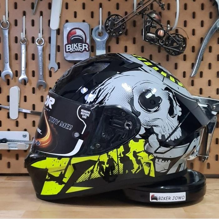 Helm Airoh Valor Series - Fullface Helmnet - Zanneti - Akuna - Uncle Sam - Marshall Azzure - WHITE, 