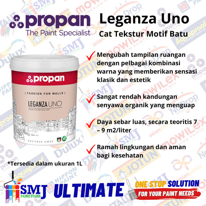 Cat Tembok Tekstur Motif Batu PROPAN LEGANZA UNO DLU-465 Tinting 1L - Warna G2