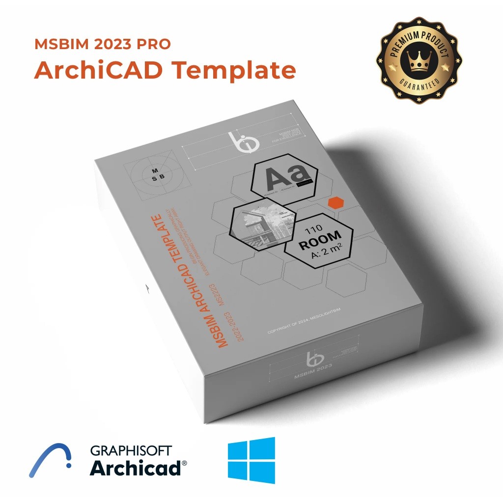 MSBIM 2023 PRO ArchiCAD Template Premium untuk Para Archicad user