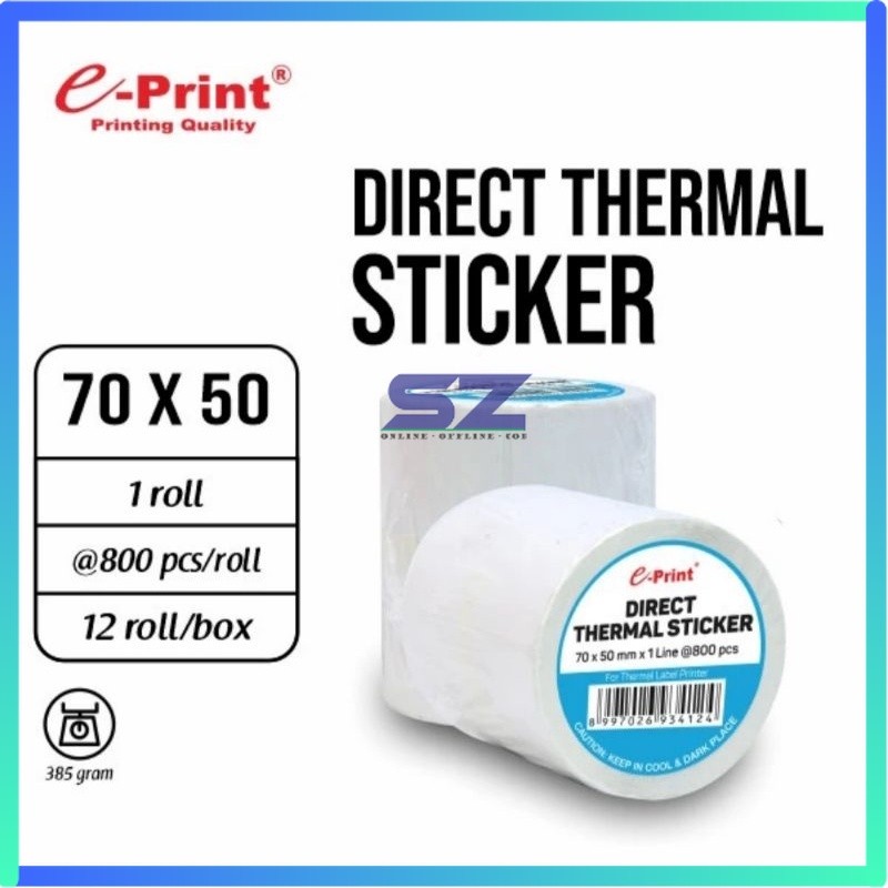 

eprint e print direct thermal sticker label barcode 70x50 70 x 50 mm