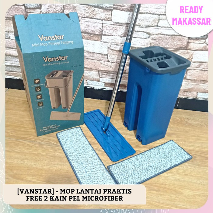 SURIA SUPER CLEAN BEBAS DEBU INEM FLAT MOP ALAT PEL PRAKTIS SCRATCH MOP VANSTAR DAPAT 2 KAIN PEL