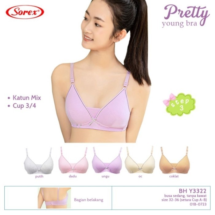 Sorex Young Y 3322 Bra Bh Remaja Art Y3322 Step 3 - 3PCs, 32