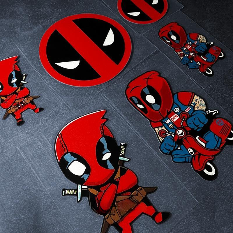 

Monster car stickers Deadpool cartoon animation motorcycle electric car rear glass decoration reflective stickers wholesale
