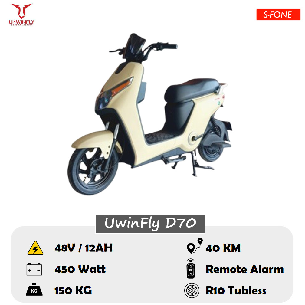 Sepeda Listrik Uwinfly D70 D75  Accu 48/12 Motor 500 Watt