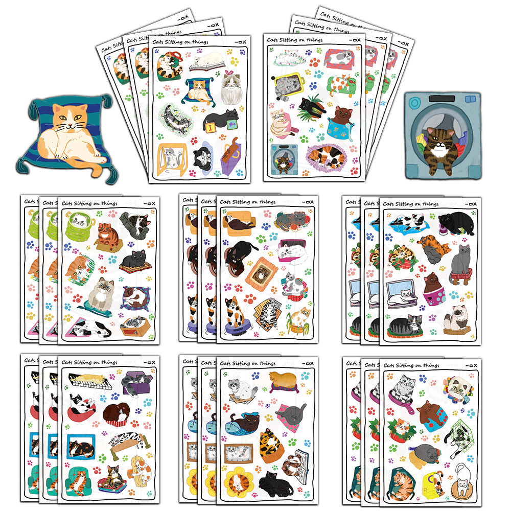 

8 Cat Diary Stickers Creative DIY tabletop stationery water cup decorative stickers painted with small animals