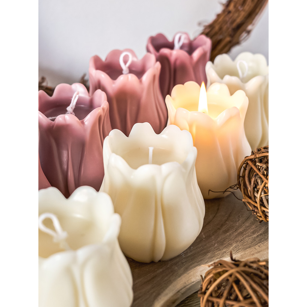 

DIY Tulip Flower Candle Silicone Mold Aromatherapy Candle Making Handmade Soap Candlestick Resin Molds Home Decor Wedding Gift