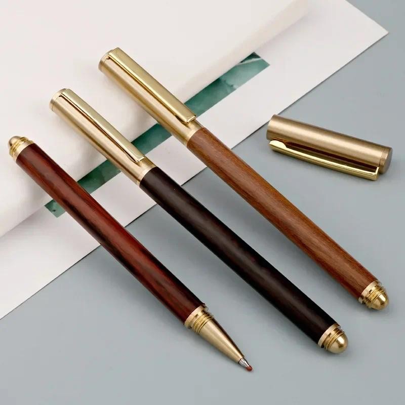 

Luxury Ballpoint Pen Brass Ebony Spinning Red Gold BALL POINT PEN Stationery Office School Supplies Writing Custom Logo