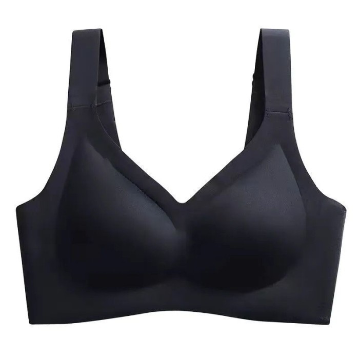 A039 / BRA SEAMLESS KAIT BELAKANG PUSH UP TANPA KAWAT / BH BIG SIZE - Hitam, L