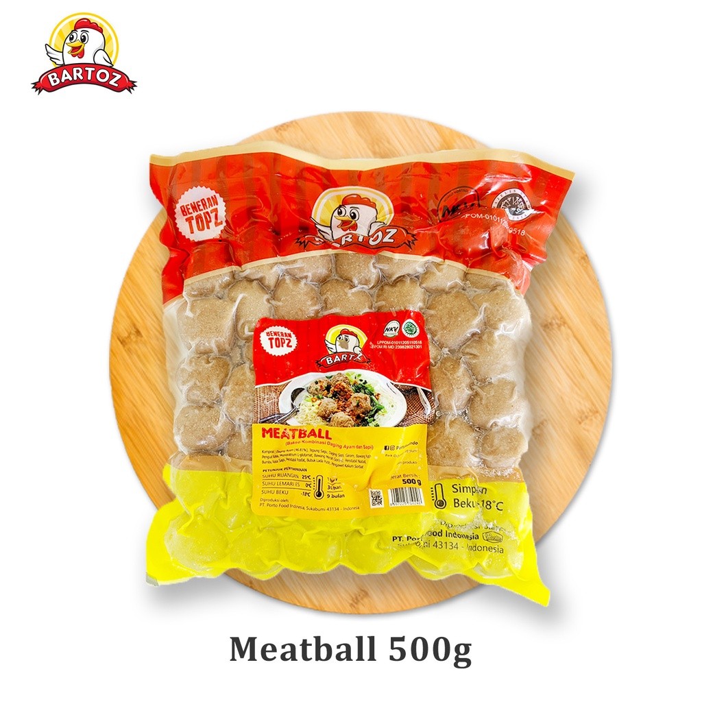 

(DERIFROZEN) Bartoz Meatball 500 Gram Bakso Ayam Daging Pilihan