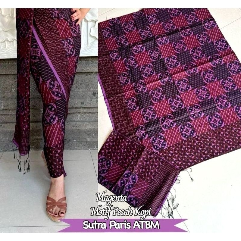 GARNESHOP  Kamen Lembaran Sutra Paris Premium Motif Batik
