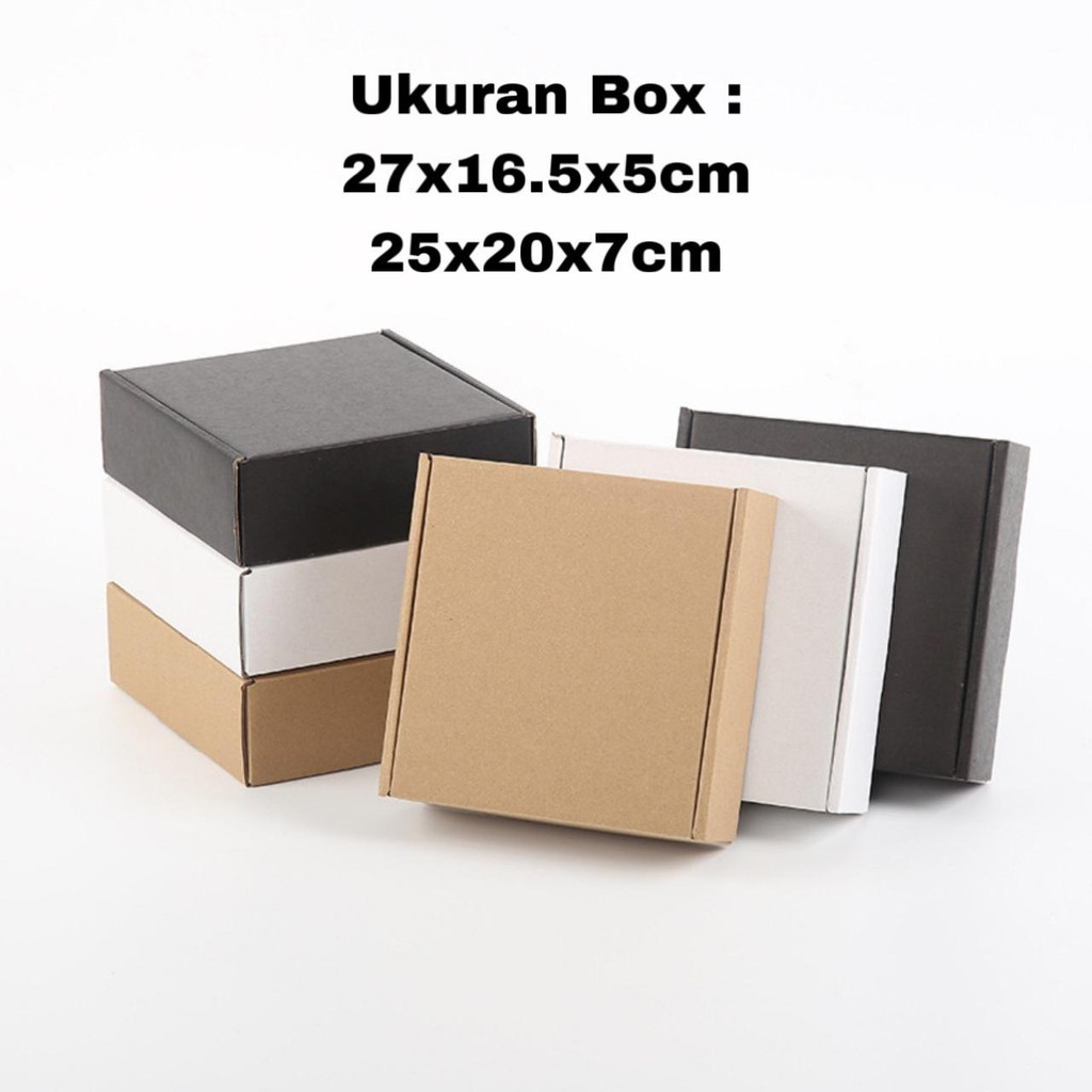 

9STR23) Kotak Box Hitam dan Putih 27x16.6x5cm /25x20x7cm | Box Kardus Siap Pakai | Box Hampers | Kotak Aksesories Hitam dan Putih Polos