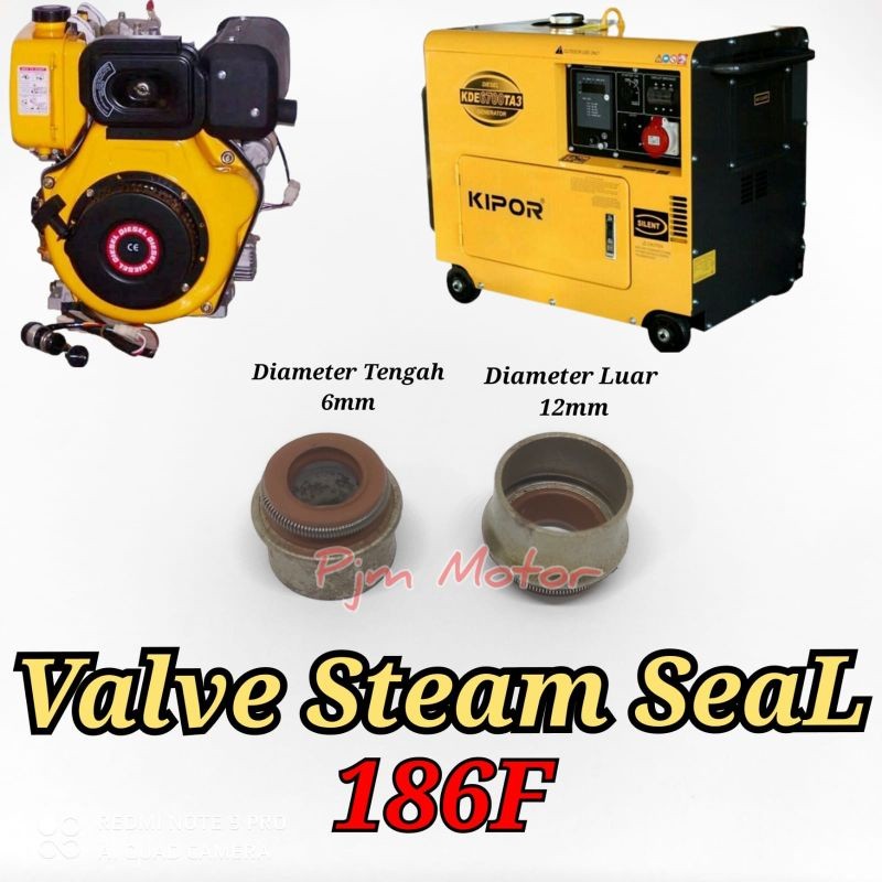

186F Valve steam seal sil karet klep mesin kipor silent kama yanmar 186 186FA harga per 2 buah amplas