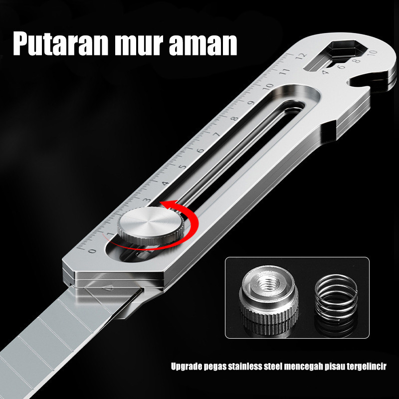 

CODCutter Stainless Steel 6in1 Pisau Cutter Pisau Set Cutter Pisau Pemotong Kertas 18mm Multifungsi