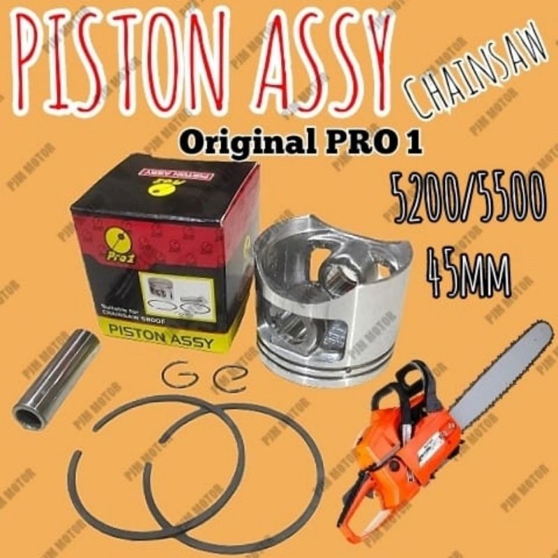 

5200 Pro1 Piston seher Komplit Mesin Chain saw senso sinso kecil mini 5500 5220 52cc 55cc amplas