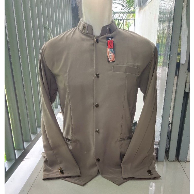 Jasko Polos / Koko Polos / Warna Hijau Krem Biru Abu / Jas Koko Pakaian Muslim Pria Bahan Hightwis