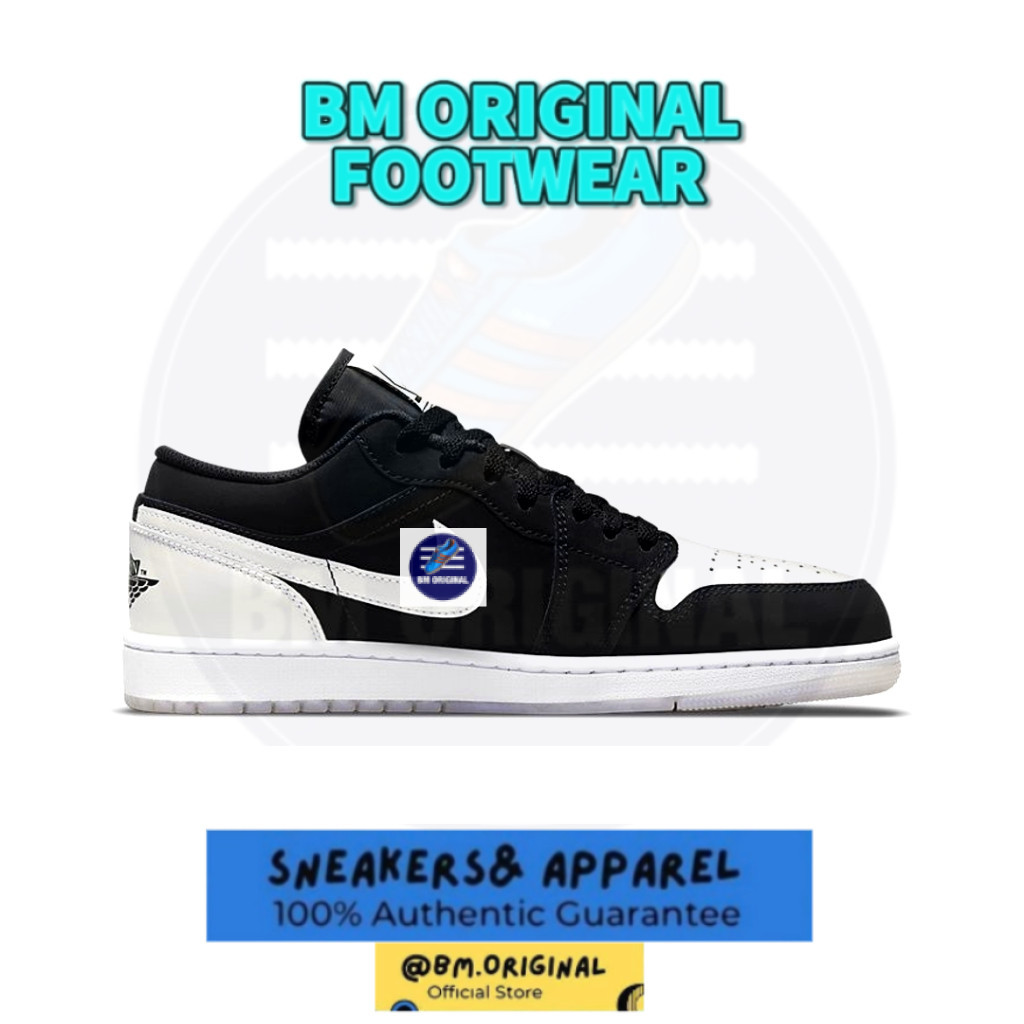 NK AJ1 Low - Black Berlian Putih Asli