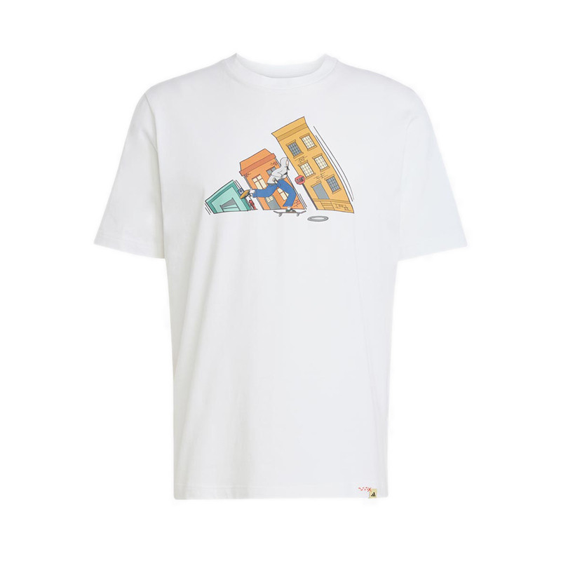 adidas Doodle Hunt Skate Men's Graphic T-Shirt - White