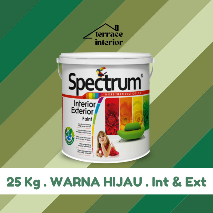 Cat Tembok Spectrum Interior & Exterior Warna Hijau 25 Kg