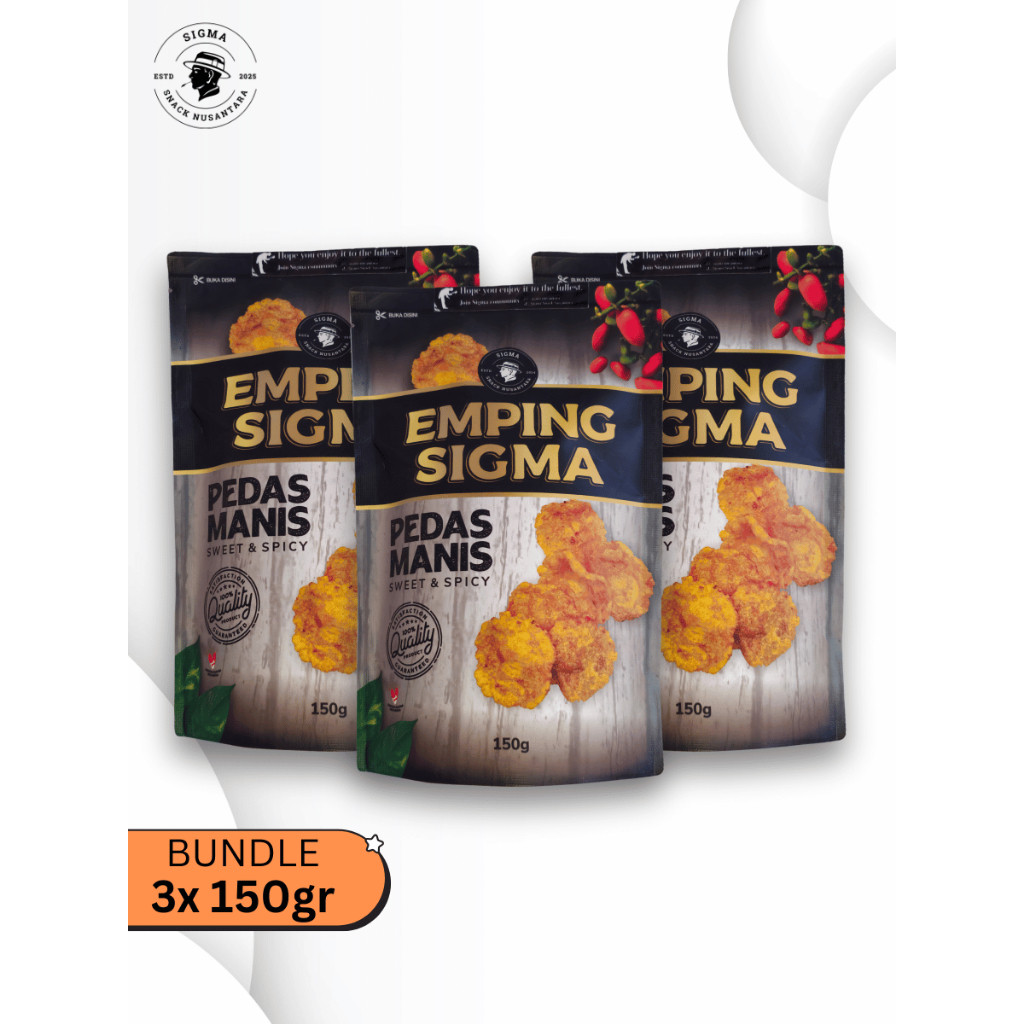 

Emping Sigma - Bundle 3 pcs Emping Melinjo Pedas Manis 150 gram