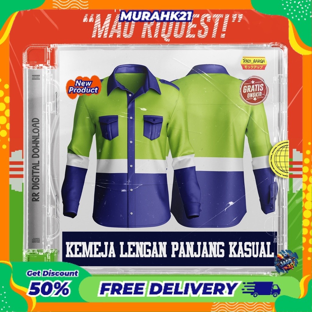 Kemeja Lengan Panjang Kasual / PDL / Tactical ◖Mockup◗ NEW MOCKUP