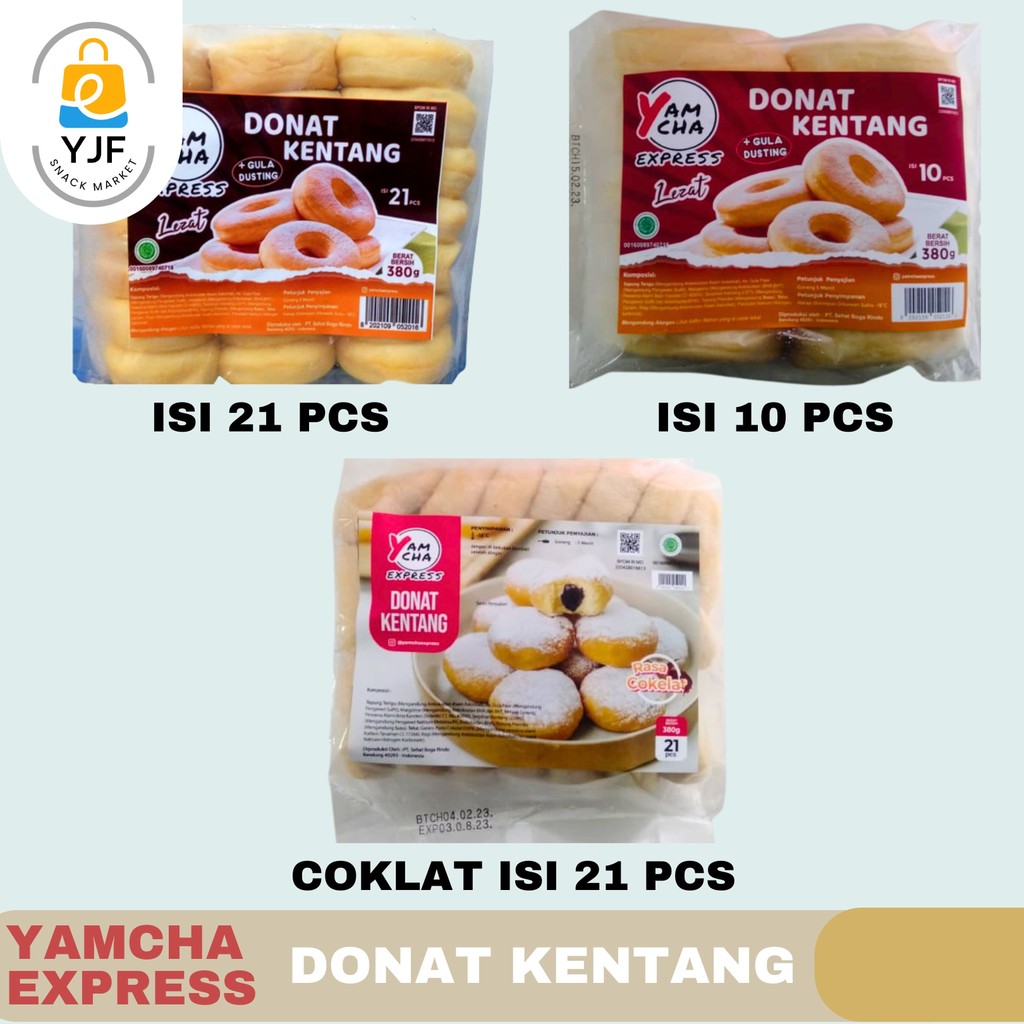 

Yam Cha Express Donat Kentang isi 21 pcs / isi 10 pcs / Rasa Coklat ( 21 pcs )