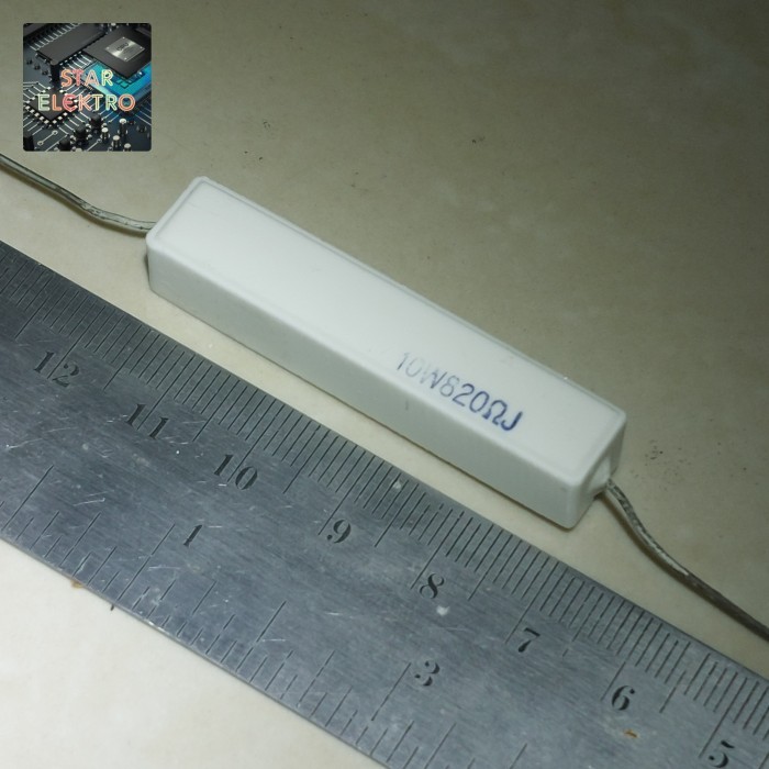 

10W820RJ AA Resistor Kapur 10W 820RJ 820R 820Ohm 820 Ohm R RJ 10Watt 10 Watt Cement Ceramic - 5 pcs