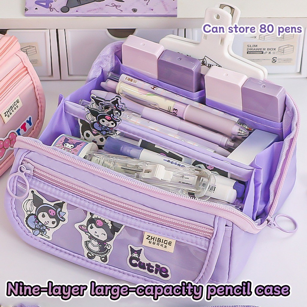 

[DOTDING] Sanrio Tempat Pensil Besar - Tas Alat Tulis My Melody/Kuromi/Cinnamoroll Hadiah Sekolah H495