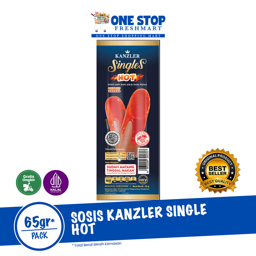 

KANZLER SOSIS SINGLES HOT 65GR / SOSIS KANZLER SINGELS 65GR