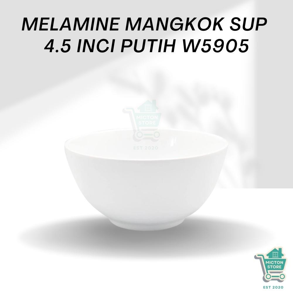 BEZTON Premium Mangkok Sup 4.5 Inch W5905 Mangkok Sup Melamin Mangkuk Makan Melamin Mangkok Cekung M