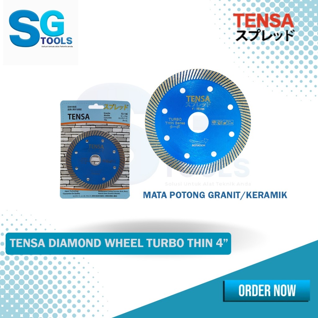 Tensa Mata potong keramik granit  4"  Turbo Thin (Dry & Wet) - Mata Gerinda Potong keramik Basah dan