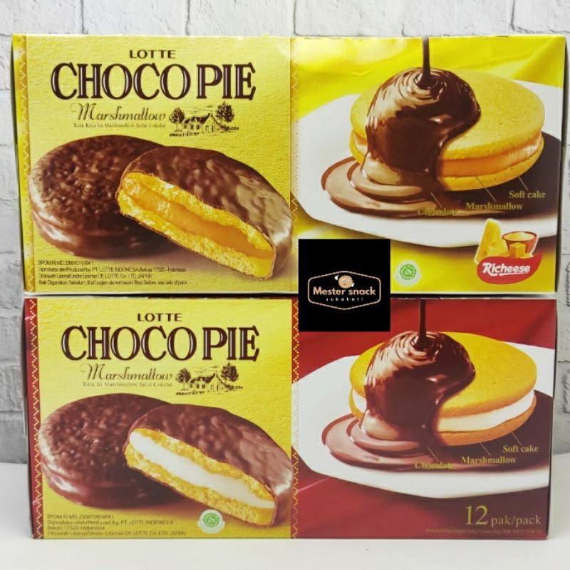 

Lotte Chocopie Marshmallow Isi 6pcs Coklat Keju - ARM