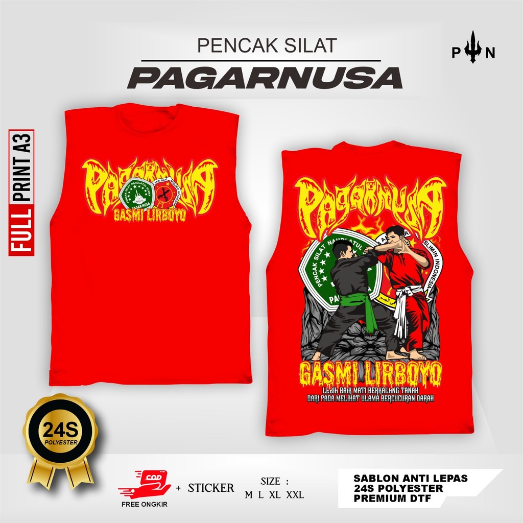 Kaos Singlet Pagar Nusa Gasmi Lirboyo Vol 2 Sablon Depan Belakang