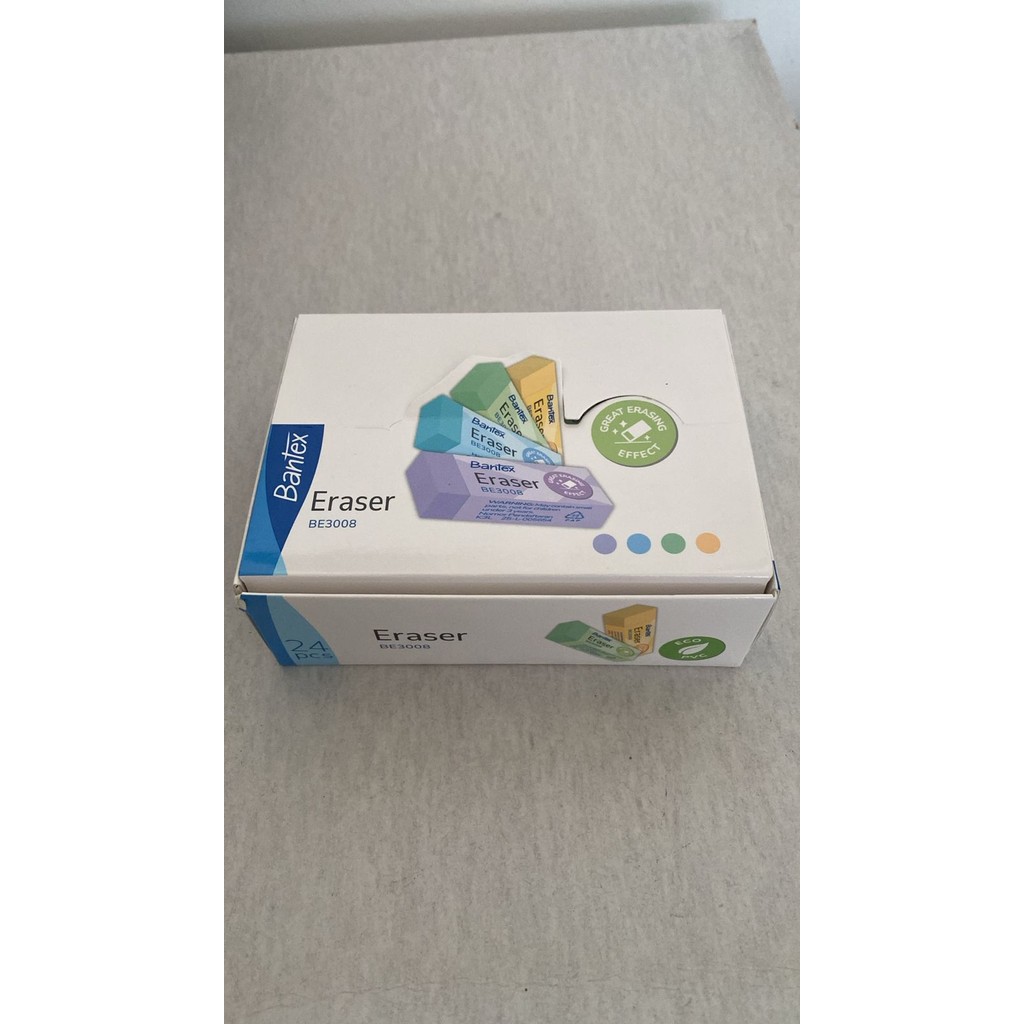 

Bantex Penghapus BESAR Pensil Warna warni BE 3008 TPE Dust Free & Efektif [ DIJUAL MURAH PER PACK/ DI JUAL MURAH PER DUS] 1 DUS ISINYA 24 PCS